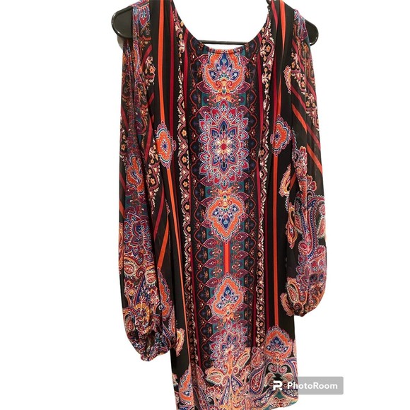 MSK Women’s Floral Dress Cold Shoulder Sleeve Size M - Picture 5 of 7